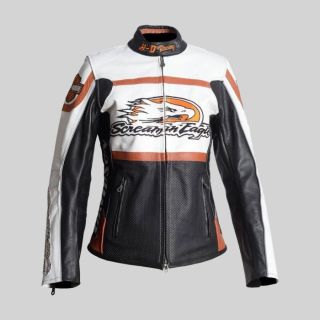 Ladies HD Raceway Screamin Eagle Leather Jacket
