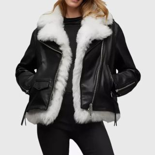 Landry WomenGÇÖs Black Bomber Leather Jacket