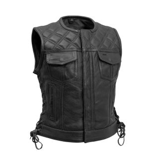 Leather Motorcycle Vest Womens