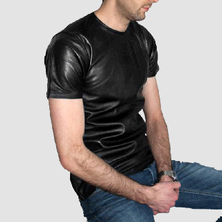 Leather T-Shirt short and long sleeve