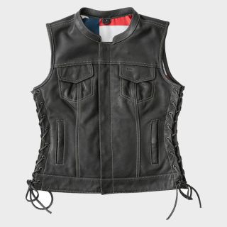 Women's Club Liberty Style Motorcycle Leather Vest