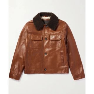 Loro Piana Shearling Trimmed Leather Jacket