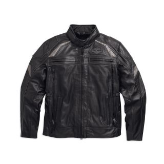 MEDALLION REFLECTIVE LEATHER JACKET