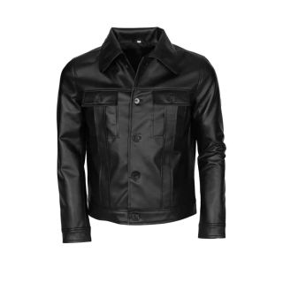 Men Black Leather Motorcycle Jacket