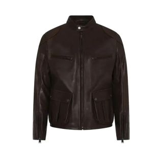 Men Classic Cafe Racer Leather Jacket