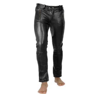 Mens black Leather Pants 