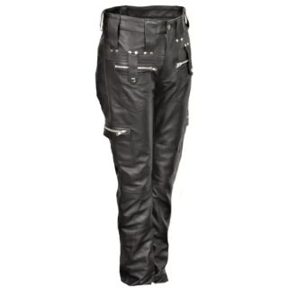Men’s Fabulous Fashion Real Lambskin Black Leather Trousers Pants