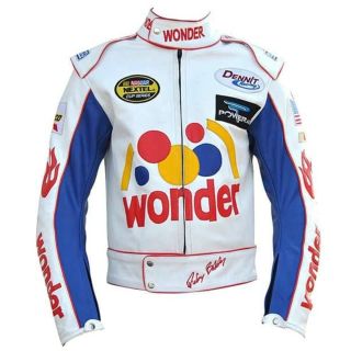 Men's Talladega Nights Ricky Bobby Wonder Racing Leather Jacket For Mens