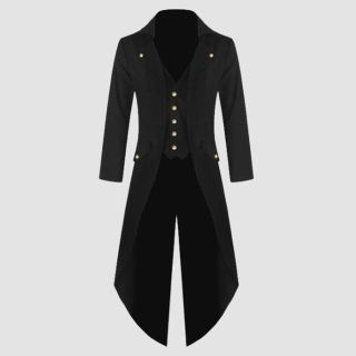 Men Steampunk Vintage Gothic Victorian Ringmaster Tailcoat