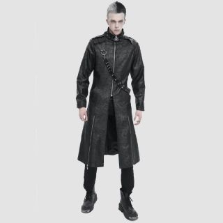 Mens Detachable Crossbody Strap Split Coat