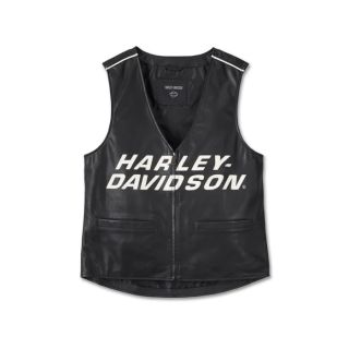 Men's Factory Leather Vest - Vintage Harley Leather Vest for Bikers