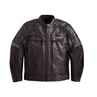 Mens FXRG Leather Jacket with Pocket System