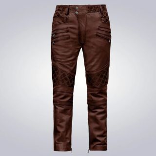 Mens Outlaw Burnt Maroon Leather Pants