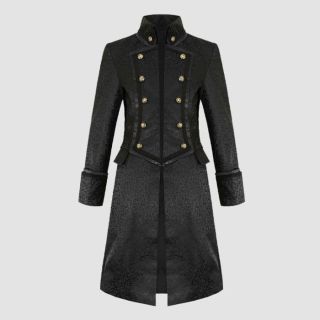 Mens Pentagramme Severin Black Long Coat