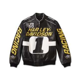 Mens Start Your Engines Leather Racing Jacket