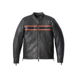 Mens Victory Lane II Leather Jacket - Black