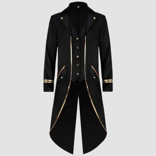 Mens Vintage Slim Medieval Retro Halloween Punk Jacket