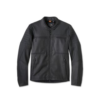 Mens Willie G Skull Graphic Leather Riding Jacket