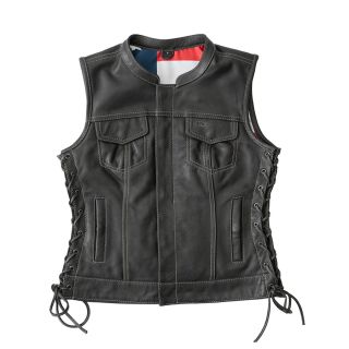 Motorcycle Leather Vest Womens