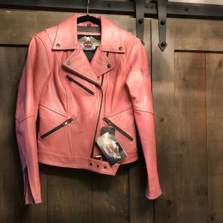 pink Harley Davidson leather jacket