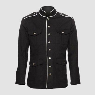 Officers Club Black Jacket Mens Military Style
