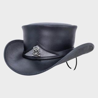 Pale Rider Skull leather Hat 