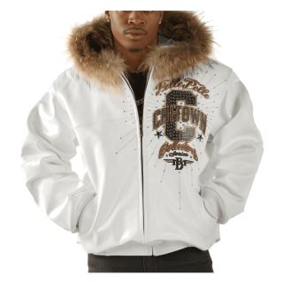 Pelle Pelle Chitown White Jacket Fur Collar