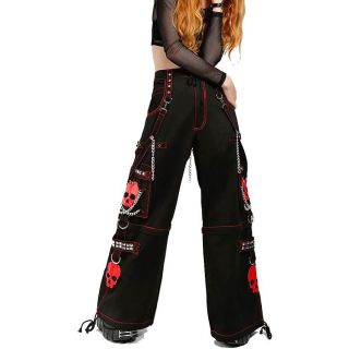PINK TRIPP PANTS GOTH SUPER SKULL CYBER CHAIN GOTH JEANS PUNK ROCK