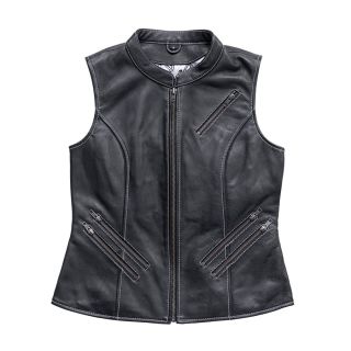 Plus Size Womens Leather Motorcycle Vest
