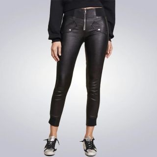 Real Leather Skinny Pants for Women