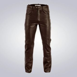 Redmaster Mens Foxhill Brown Leather Pants 