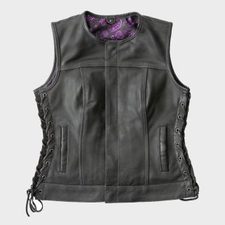 Women's Club Style Royal Leather Vest