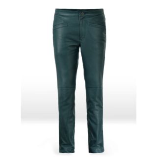 Soft Prussian Blue Zoey Leather Pants