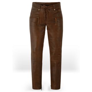 Spanish Brown Gigi Hadid Leather Pants
