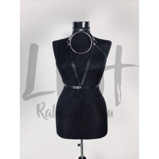 Statement Black Leather Harness with Choker