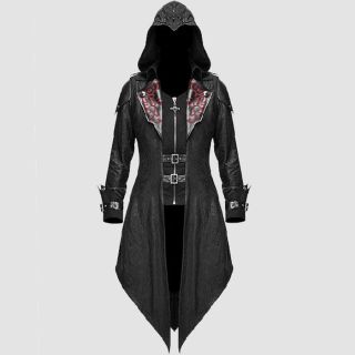 Steampunk Black Mens Long Sleeve Hoodie Jacket