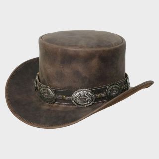 Pale Rider Distress Brown Leather Hat