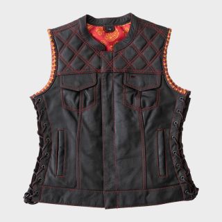 Women's Club Torch Style Motorcycle Leather Vest
