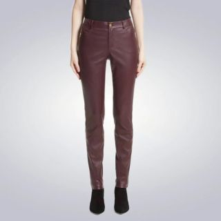 UT Classic Maroon Real Leather Smart Fit Pants