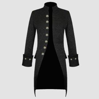 Velvet Goth Steampunk Victorian Frock Coat Brocade