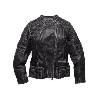 WASHED LEATHER BIKER JACKET