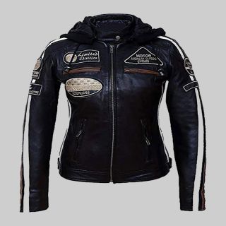 Harley Davidson Racing Leather Jacket For Women