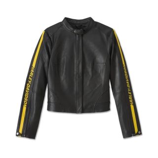 Women Rose Racer Leather Jacket