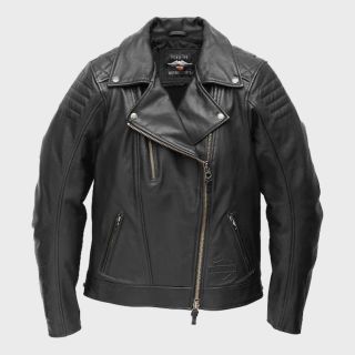 Women's Bezel Biker Collar Leather Jacket