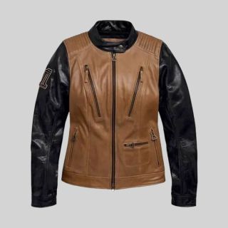 Women’s Colorblocked Leather Jacket