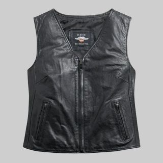 Women's Zip Front Leather Vest