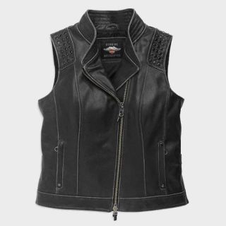 Womens Electra Studded Harley Davidson Leather Vest