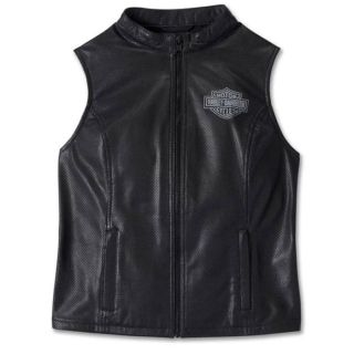 Womens Factory Perforated Leather Vest