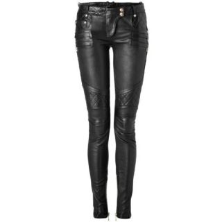 Womens Genuine Lambskin Leather Black Leather Pants