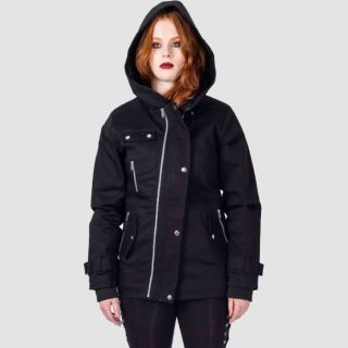 Womens Gothic Black Hooded Emo Jacket